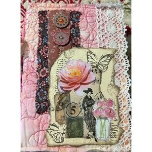 Pink Fabric Covered Vintage Ladies Junk Journal